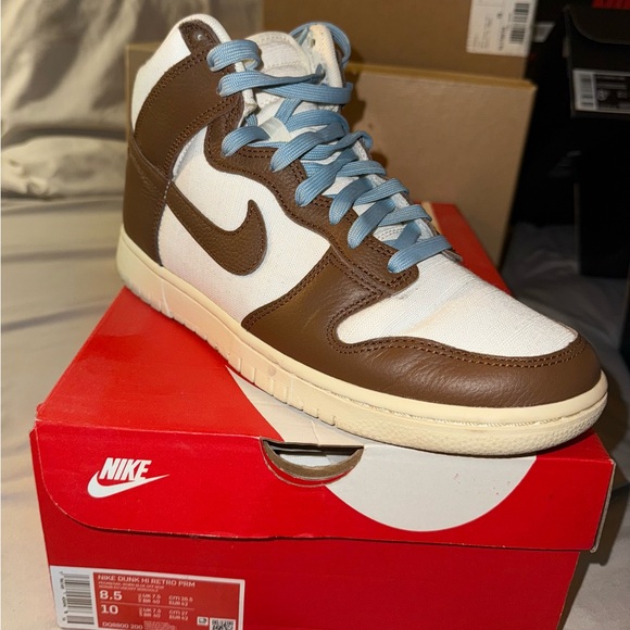 Nike Brown and Cream High-Top Sneakers - Picture 1 of 1